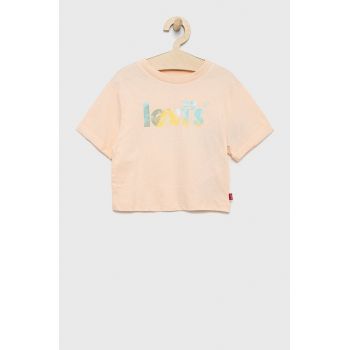 Levi's tricou de bumbac pentru copii culoarea roz