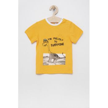 Birba&Trybeyond tricou de bumbac pentru copii culoarea galben, cu imprimeu de firma original