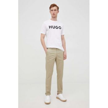 HUGO tricou din bumbac culoarea alb, cu imprimeu 50467556