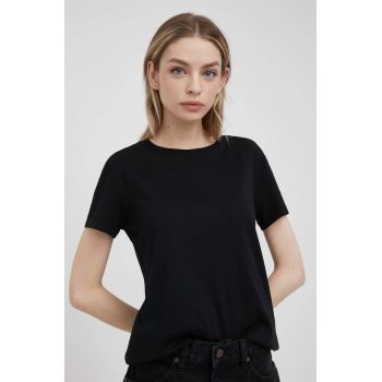 Armani Exchange tricou din bumbac culoarea negru