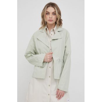 Dkny geaca femei, culoarea verde, de tranzitie de firma originala