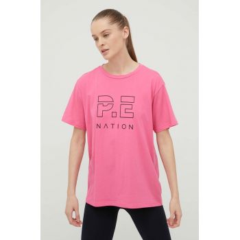 P.E Nation tricou din bumbac culoarea violet ieftin