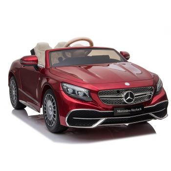 Masinuta electrica cu scaun de piele si roti EVA Mercedes Maybach S650 Paint Red