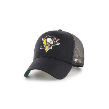 47brand șapcă NHL Pittsburgh Penguins culoarea negru, cu imprimeu H-BRANS15CTP-BKB de firma originala