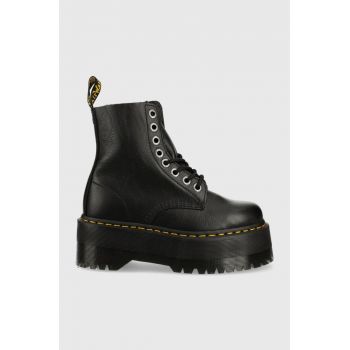 Dr. Martens bocanci de piele femei, culoarea negru, cu platforma DM26925001.1460.Pascal-Black.Pisa