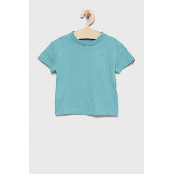 Levi's tricou de bumbac pentru copii culoarea turcoaz, neted