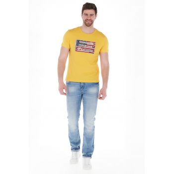 Tricou de bumbac cu imprimeu grafic ieftin