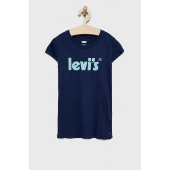 Levi's tricou de bumbac pentru copii culoarea albastru marin