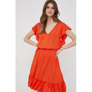 XT Studio rochie culoarea portocaliu, mini, evazati