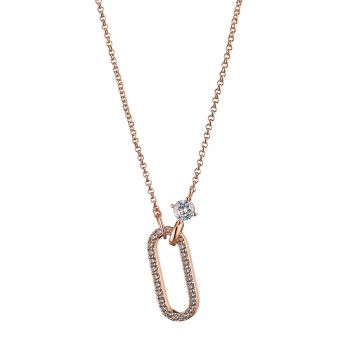 Clip necklace metallic rose gold 01l15-01243