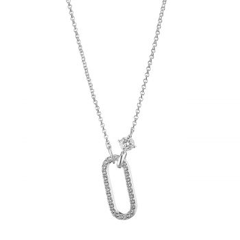 Clip necklace metallic silver 01l15-01242