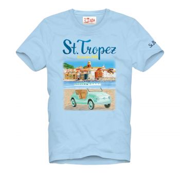 Man cotton t-shirt with fiat 500 print l