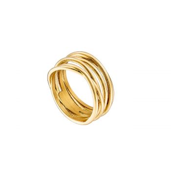 Ring Steel Gold Plated With Sand Effect 54