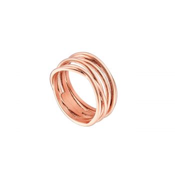 Ring steel rose gold with sand effect 52