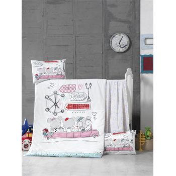 Set lenjerie 6 piese Bumbac Ranforce Journey 120x60 cm