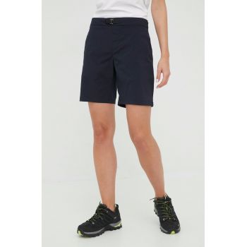 Houdini pantaloni scurți outdoor Wadi femei, culoarea albastru marin, neted, medium waist