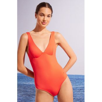 women'secret costum de baie dintr-o bucată Perfect Fit Summer culoarea rosu, cupa usor rigidizata