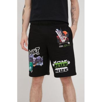 HUF pantaloni scurti X Marvel barbati, culoarea negru