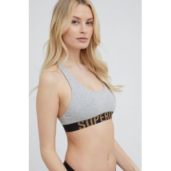 Superdry sutien culoarea gri, melanj