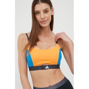 adidas Performance sutien sport Aeroimpact Luxe HG4348 culoarea portocaliu, modelator