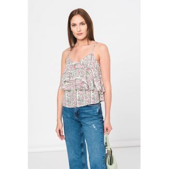 Top floral cu volane Jenny