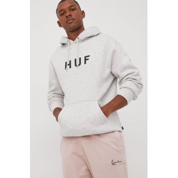 HUF bluza barbati, culoarea gri, cu imprimeu