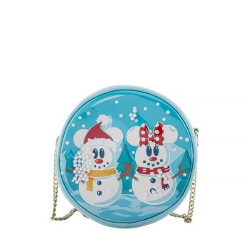 Snowman mickey minnie snow globe