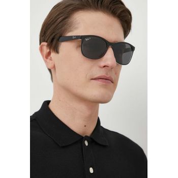 Ray-Ban ochelari de soare barbati, culoarea negru de firma originali