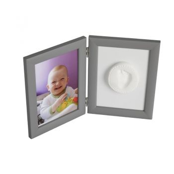 Kit mulaj Memory Frame cu rama foto 13x18 cm Baby HandPrint non-toxic silver