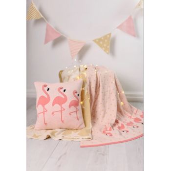 Perna decor bumbac Flamingo Roz