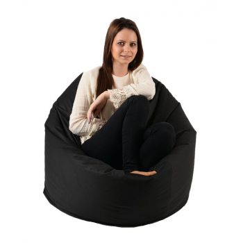 Fotoliu beanbag relaxo xl teteron black umplut cu perle polistiren