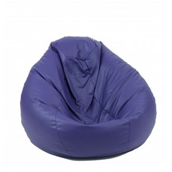 Fotoliu mare nirvana gigant indigo piele eco umplut cu perle polistiren beanbag para marca pufrelax