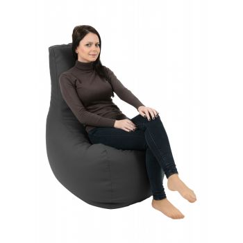 Fotoliu mediu sunlounger evo dark grey umplut cu perle polistiren marca Pufrelax