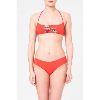 Sutien halter de baie cu imprimeu