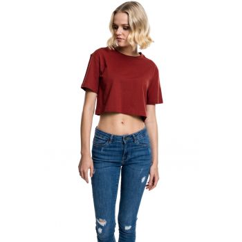 Tricou crop supradimensionat cu maneci cazute