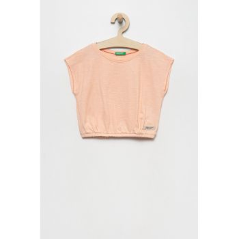 United Colors of Benetton tricou de bumbac pentru copii culoarea roz