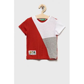 United Colors of Benetton tricou de bumbac pentru copii culoarea rosu, cu imprimeu