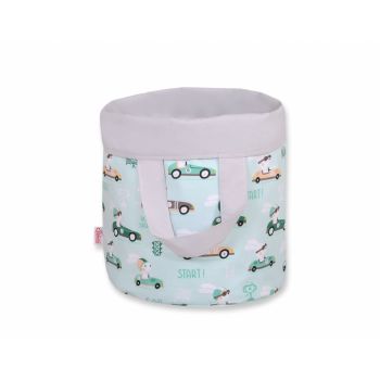 Cos rotund pentru depozitare jucarii size S Mint Rabbits Gray