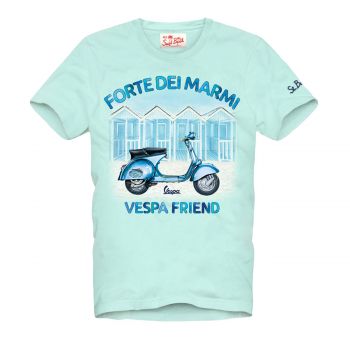 Man cotton t-shirt with vespa print l