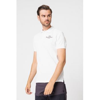 Tricou polo din pique cu logo brodat