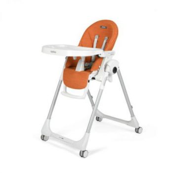 Scaun de masa 2 in 1 Peg Perego Prima Pappa Zero Follow Me, 0-15 Kg, Wonder Orange, Portocaliu