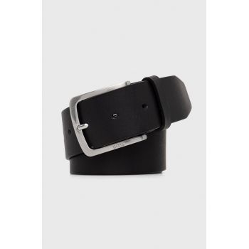 BOSS curea de piele barbati, culoarea negru