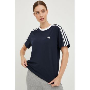 adidas tricou din bumbac culoarea bleumarin HC0105