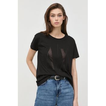 Armani Exchange tricou femei, culoarea negru