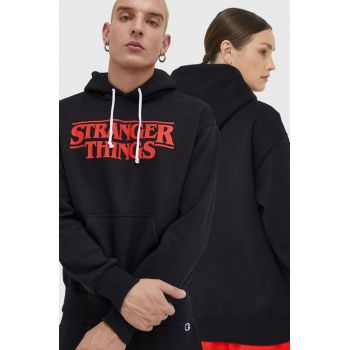 Champion bluza Xstranger Things culoarea negru, cu imprimeu