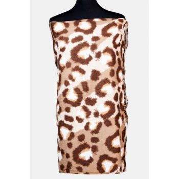 Esarfa cashmere model animal print cu nuante de maron si bej