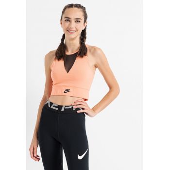 Top crop cu garnituri semitransparente Sportswear