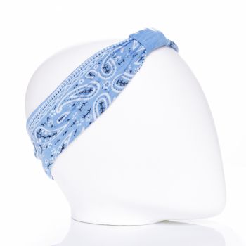 Bentita par elastica cu imprimeu alb pe fond bleu ieftin