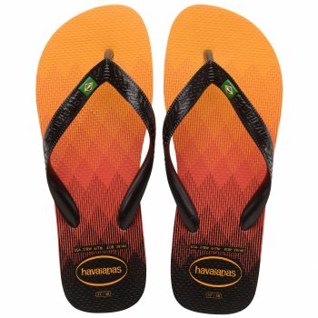 Papuci Havaianas din cauciuc natural, portocaliu cu negru