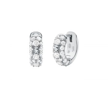 Silver pavé logo earrings mkc1497an040